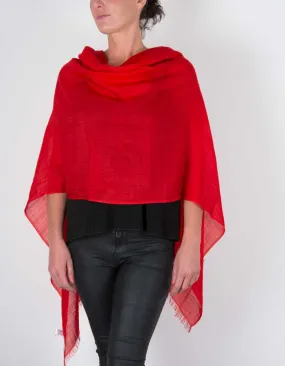 Red Shawl Wool Silk Mix