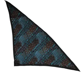 Salvatore Ferragamo Triangle Shape Scarf Black Petrol Coffee FINAL SALE