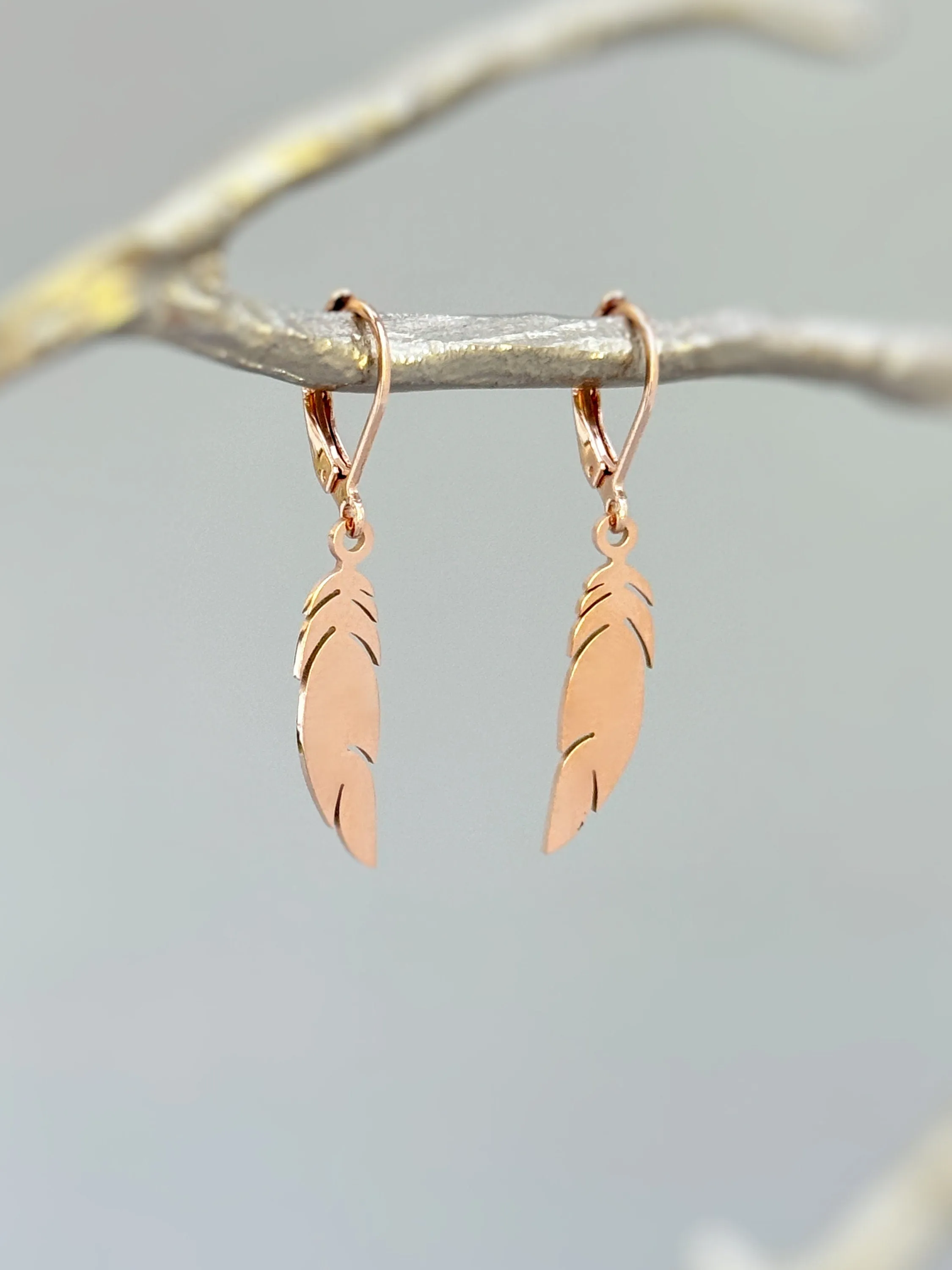 Silver Feather Earrings dangle