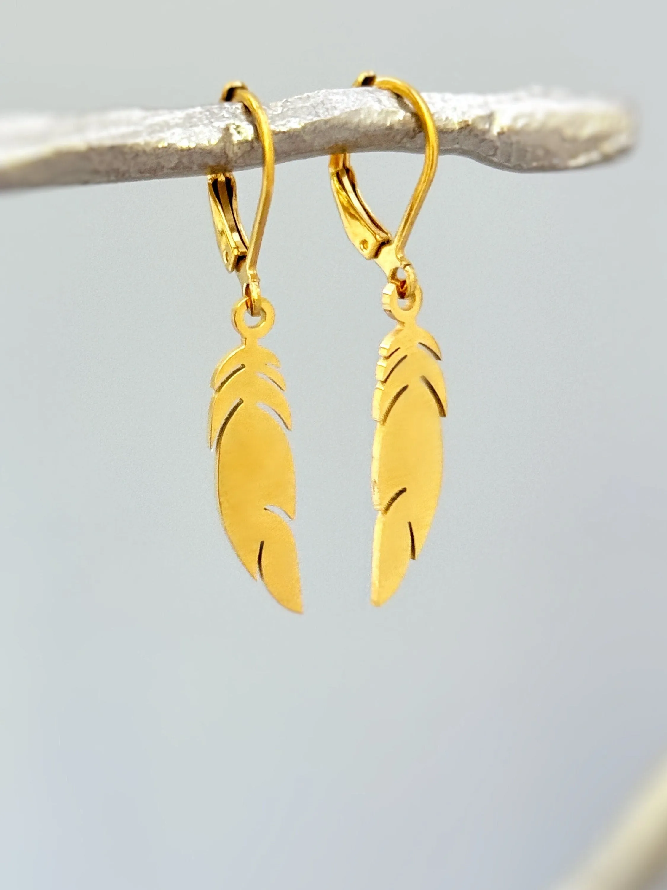 Silver Feather Earrings dangle