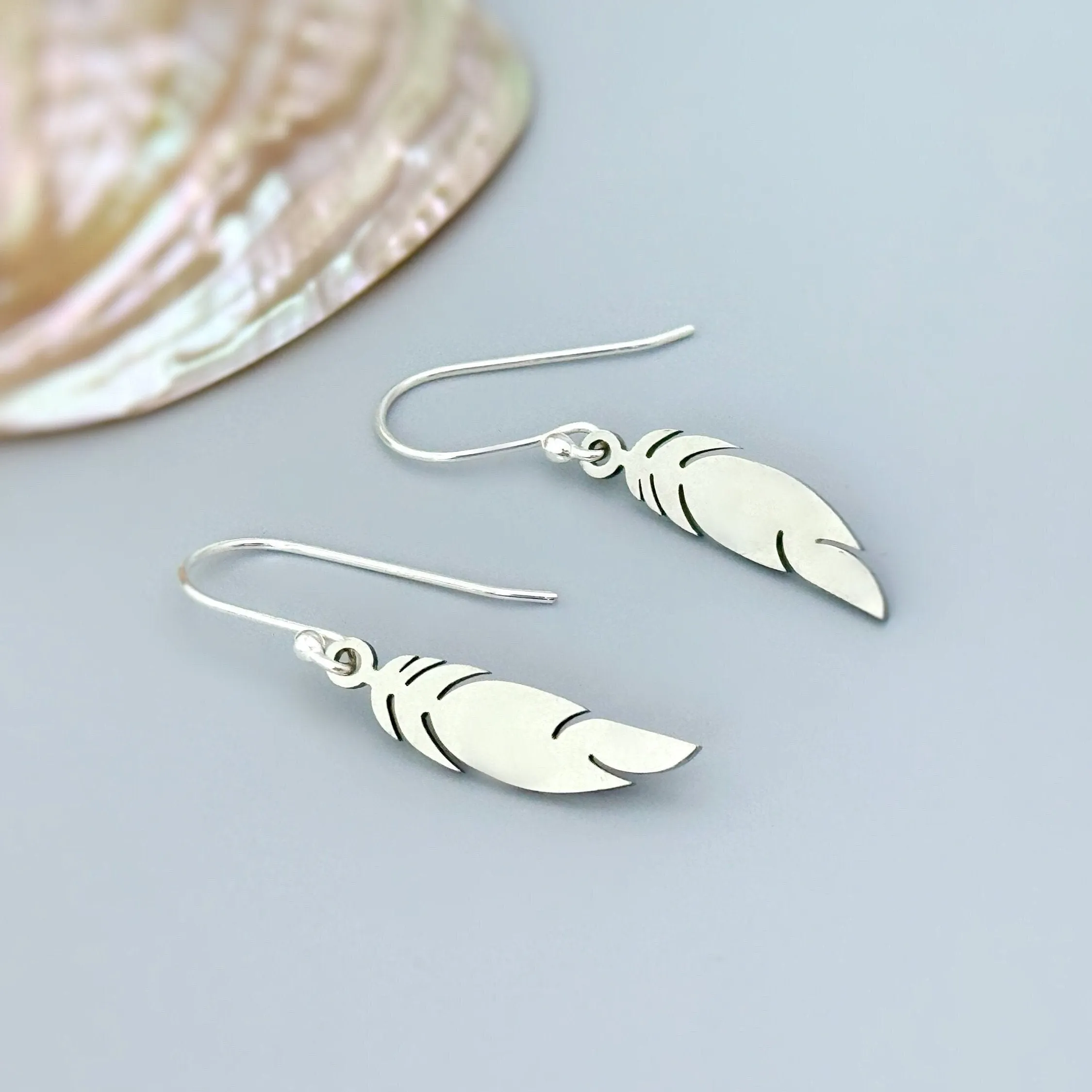 Silver Feather Earrings dangle