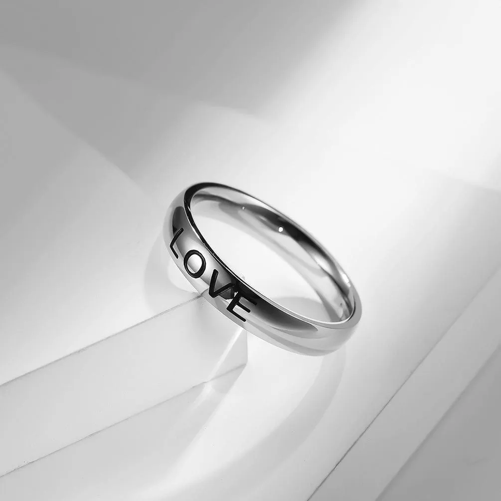 Stainless Steel Engraved Christian Ring