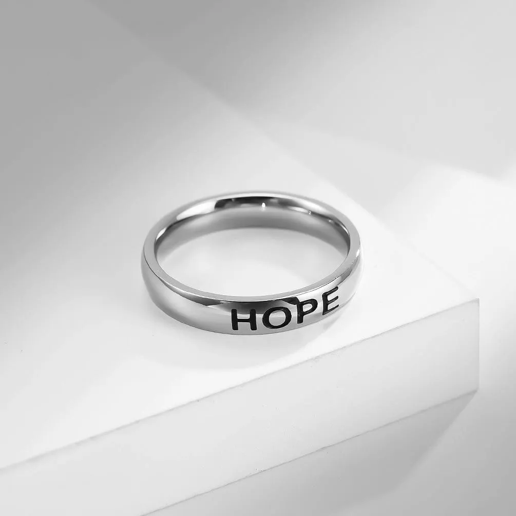 Stainless Steel Engraved Christian Ring