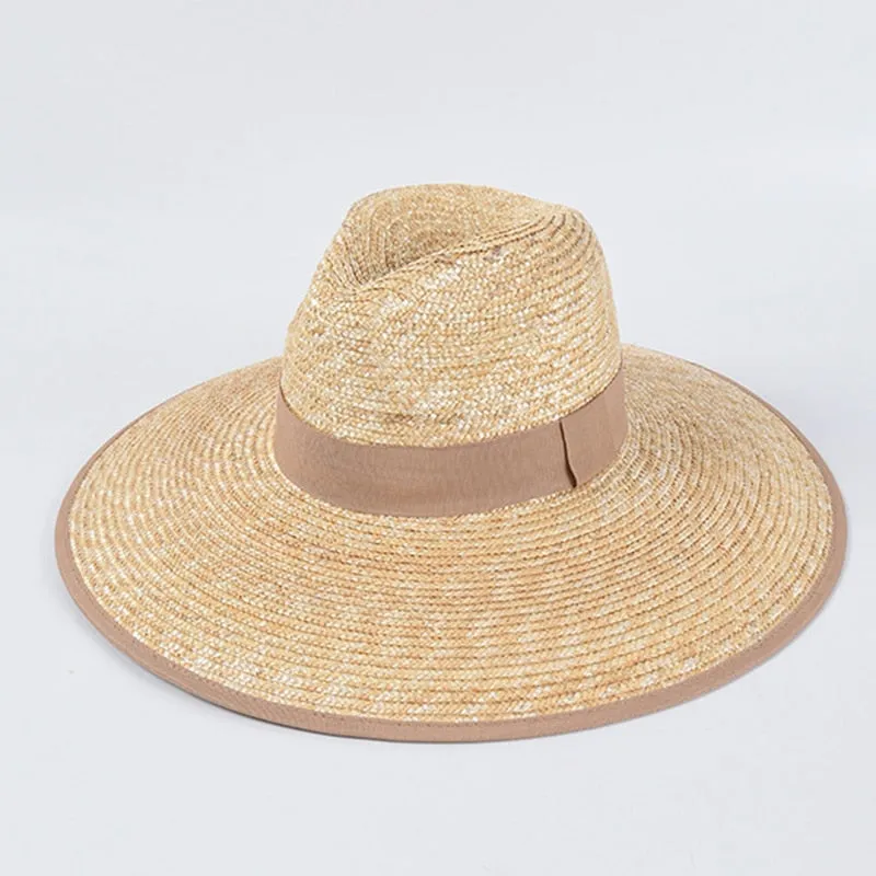 Straw Panama Hats with Belt Strap for Summer