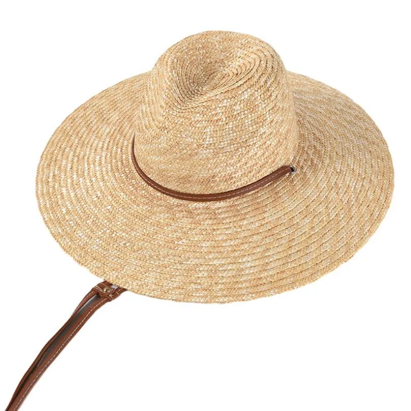 Straw Panama Hats with Belt Strap for Summer