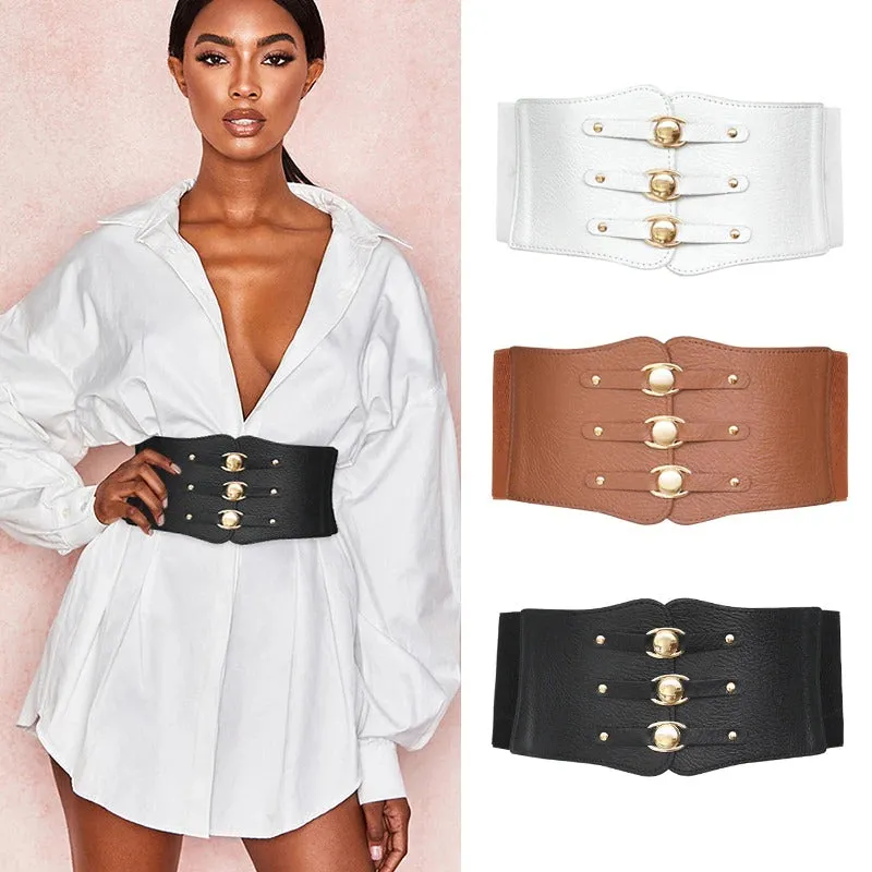 Stretchy Fashionable Wide Corset Styled Waist Belts