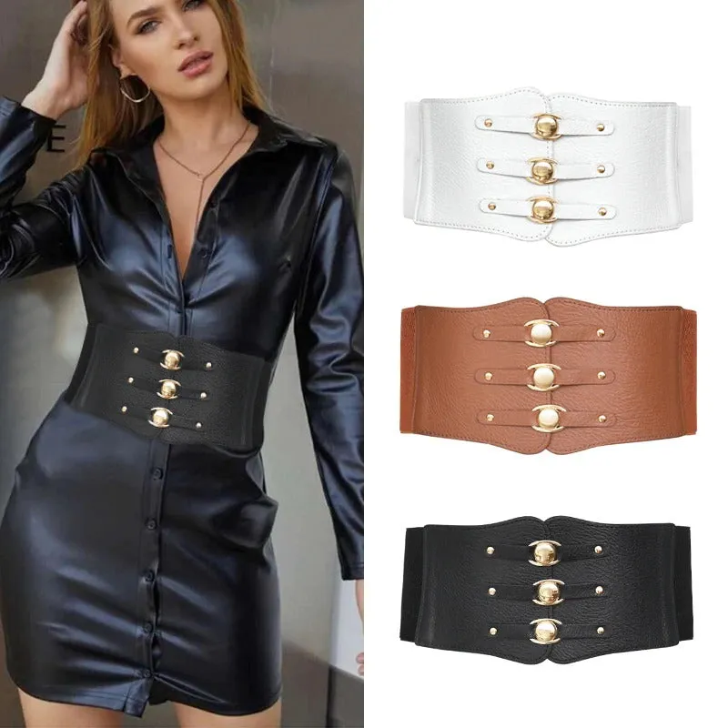 Stretchy Fashionable Wide Corset Styled Waist Belts