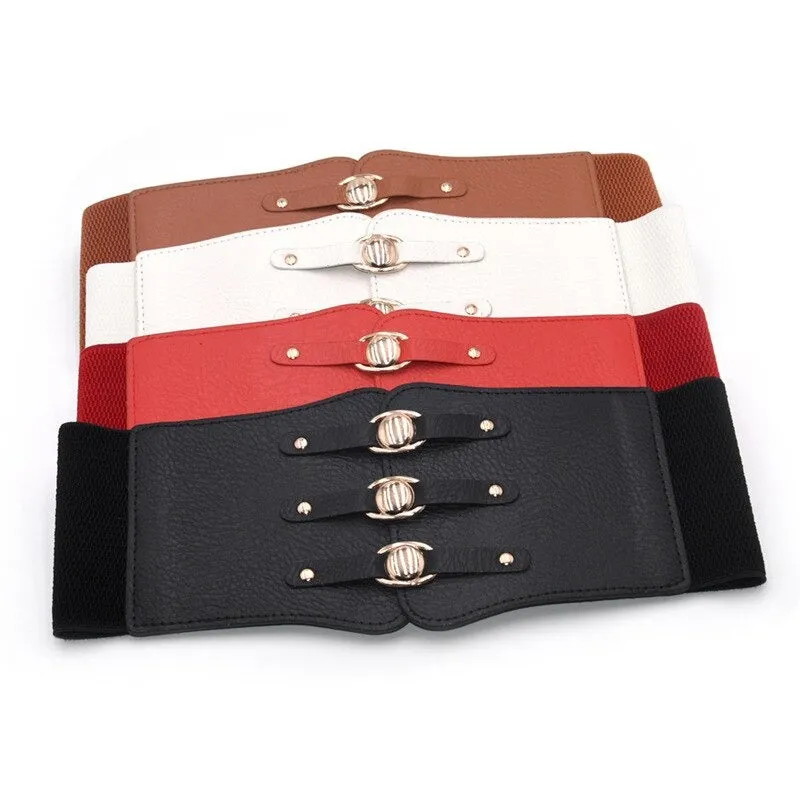 Stretchy Fashionable Wide Corset Styled Waist Belts