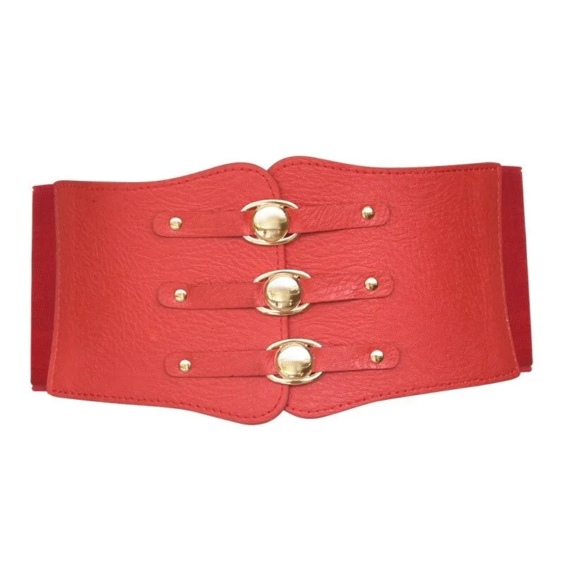 Stretchy Fashionable Wide Corset Styled Waist Belts