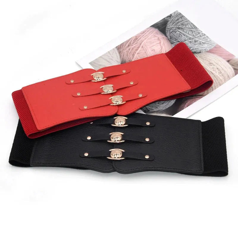 Stretchy Fashionable Wide Corset Styled Waist Belts