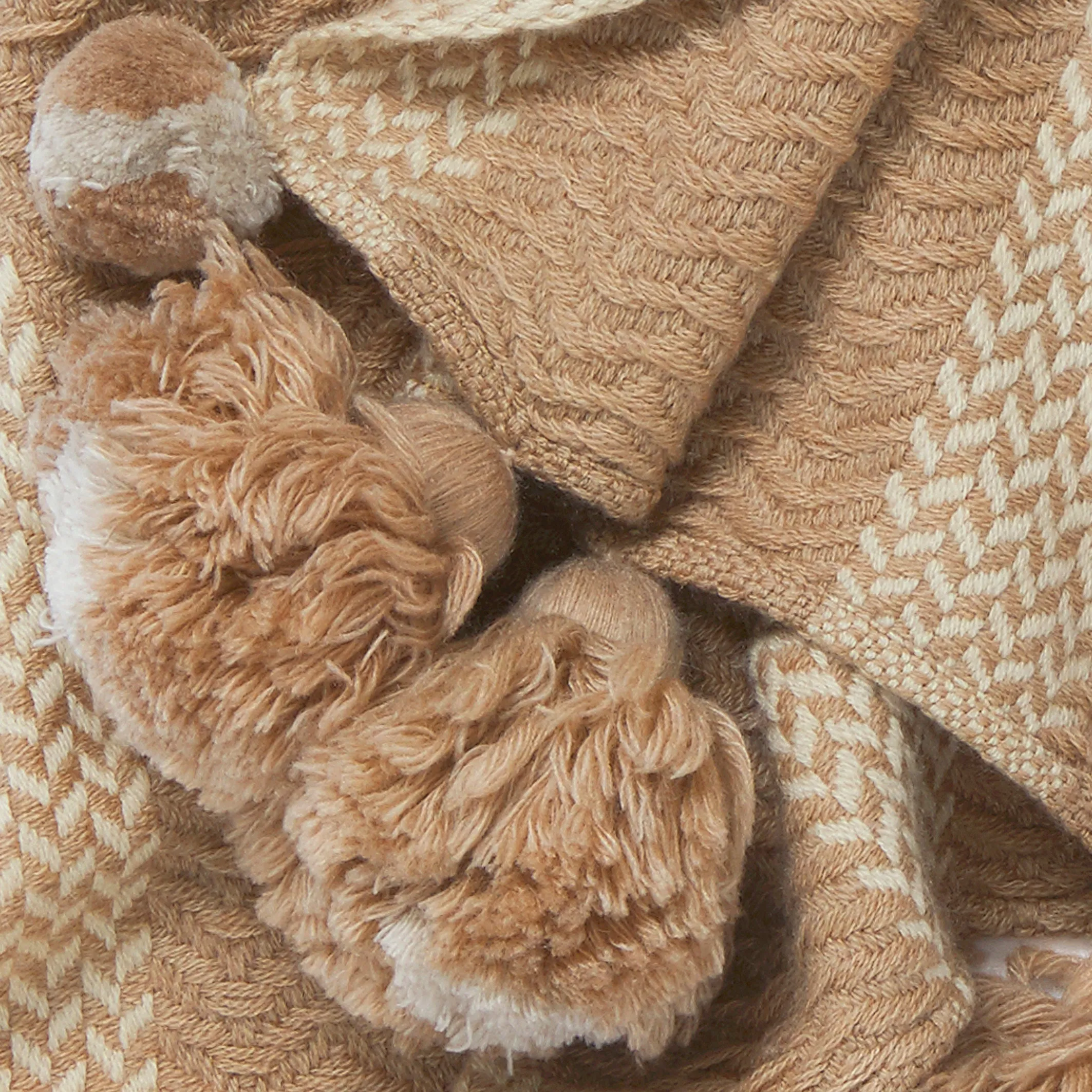 The Pom-Pom Scarf - Beige