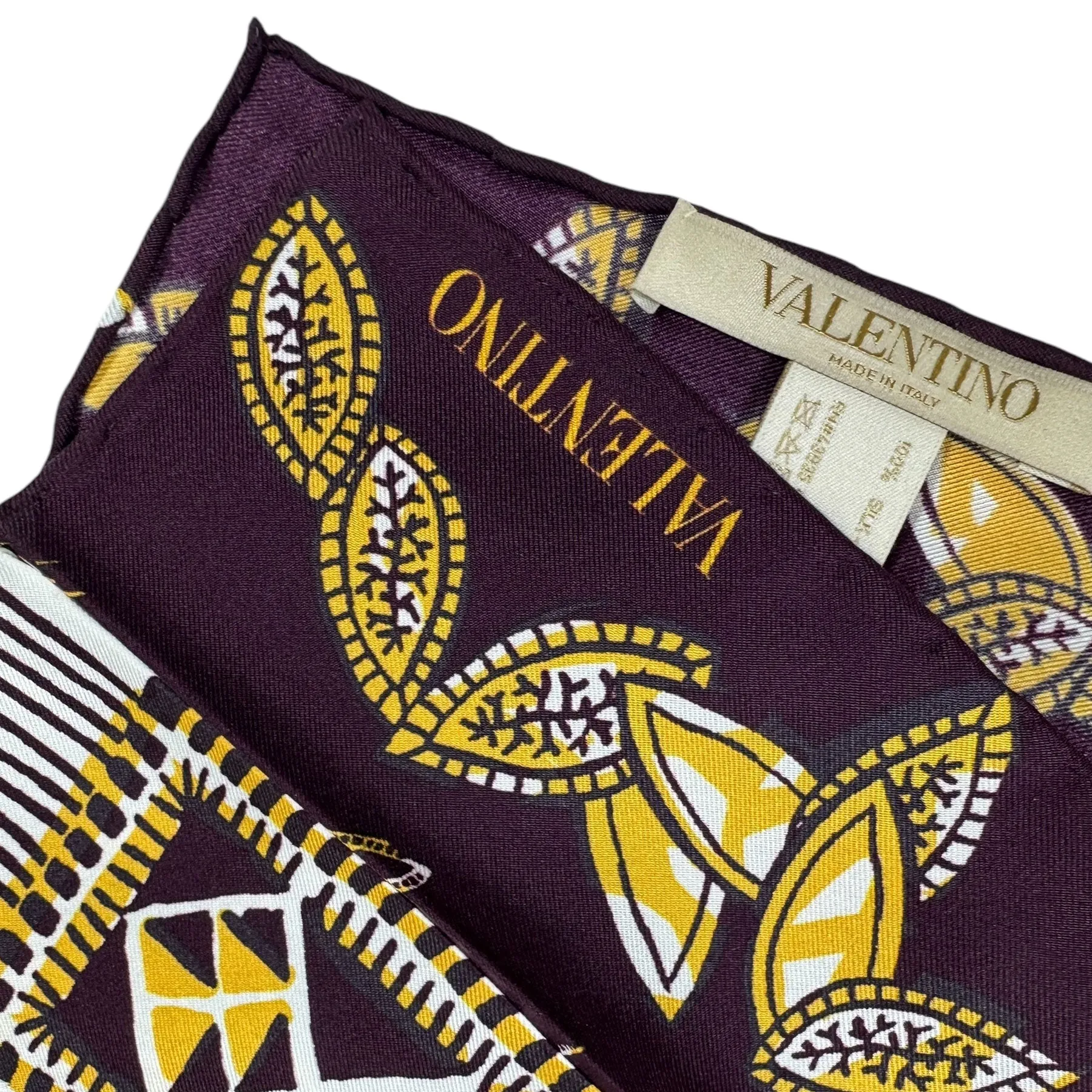 Valentino Scarf Signature Dark Purple Olive Design