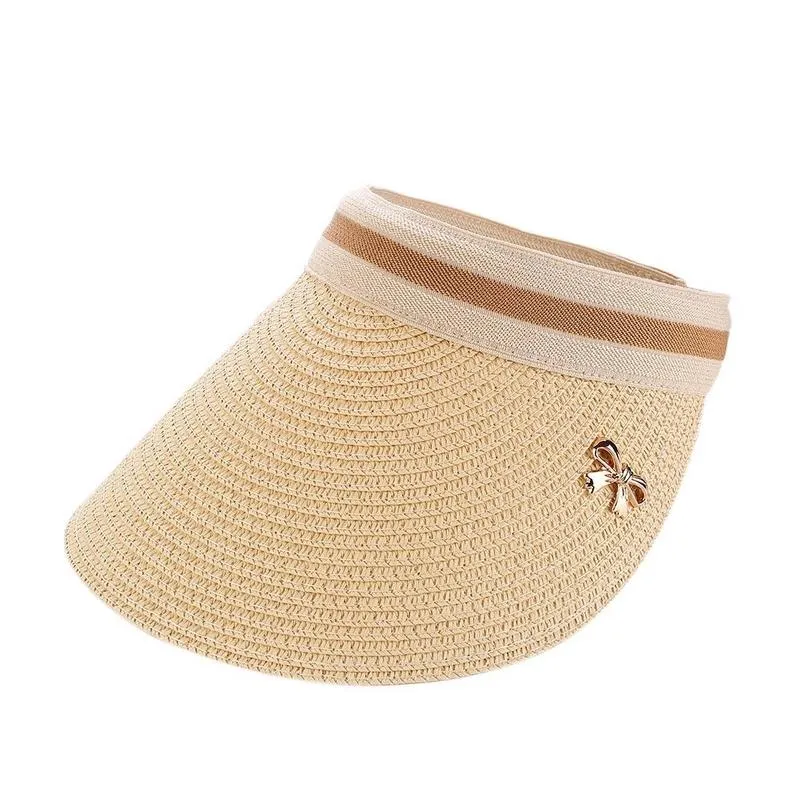 Wide Brim Straw Visor Beach Cap