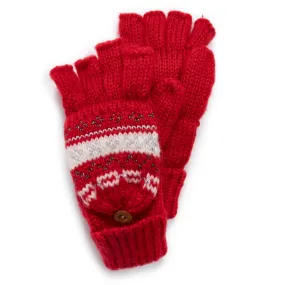 Women's Mixed Yarn Flip Mittens