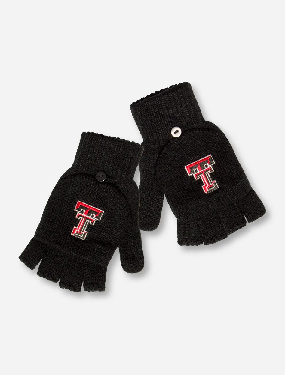 ZooZatz Texas Tech Double T on Black Fingerless Flip Mittens