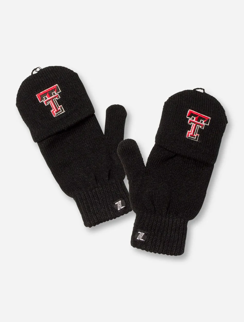 ZooZatz Texas Tech Double T on Black Fingerless Flip Mittens